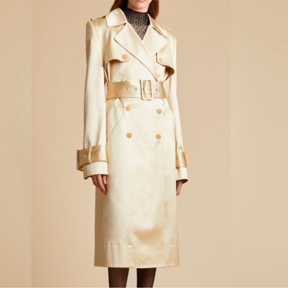 KHAITE Jaden Satin Trench Coat Size 6 NWT